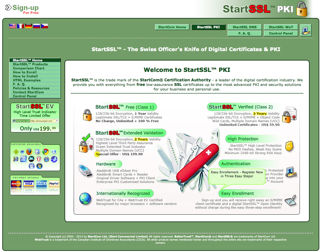 le site de StartSSL